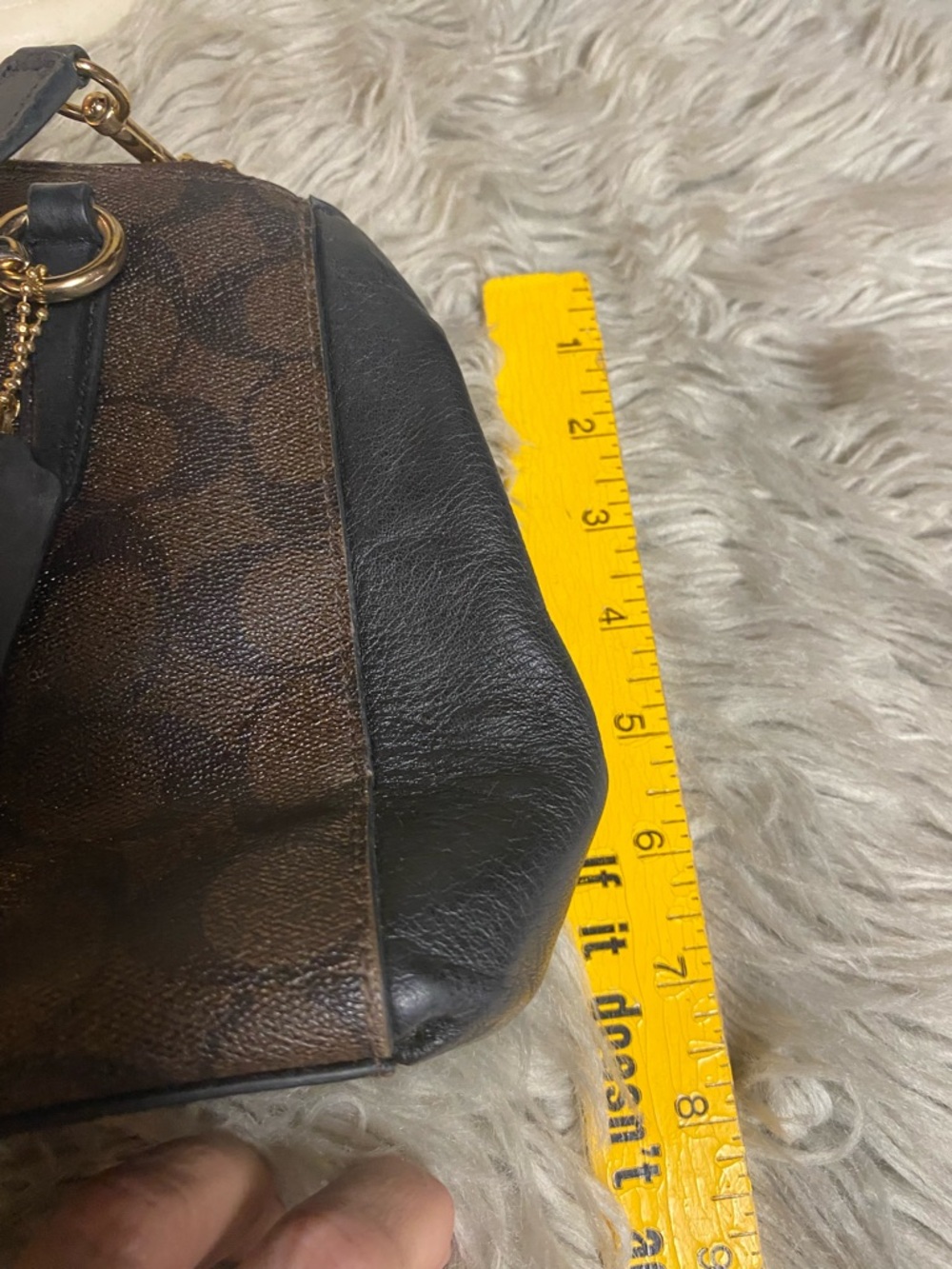 Coach Signature Mini Bennett Satchel Brown Black Gold Hardware Crossbody - Picture 16 of 16